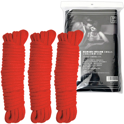 <SM VIP>縛る縛る縛る 鮮烈な赤縄 3本セット(SM・拘束具)